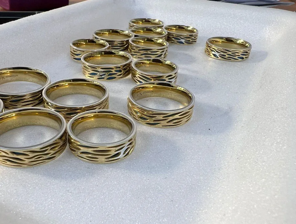 Титановое кольцо с серебряной накладкой real jewelry photo
